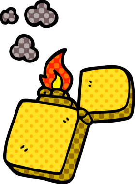 Bir insan tarafından çizilmiş karalama altın çakmağı.