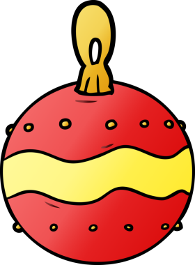 Bir insan tarafından çizilmiş karikatür noel süsleri.