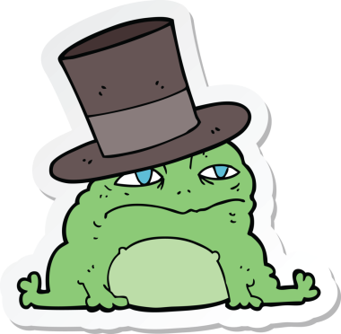 Bir insan tarafından çizilmiş zengin kara kurbağasının çıkartması.