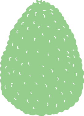 Bir insan tarafından çizilen avokadonun düz renk çizimi