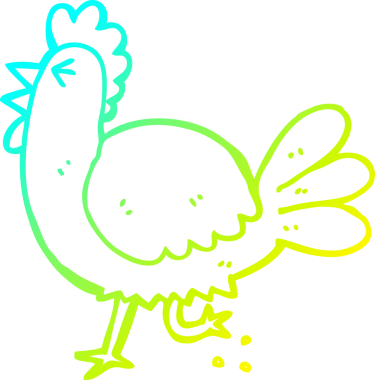 Bir insan tarafından çizilmiş bir horoz çizimi.