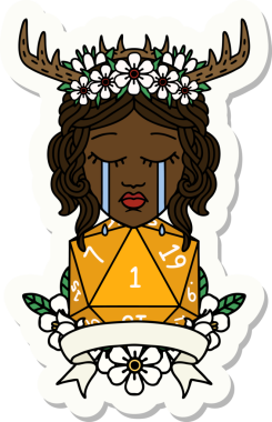 Bir insan tarafından çizilmiş doğal bir rulo ile ağlayan bir insan rahibin çıkartması.