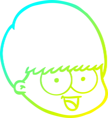 Bir insan tarafından çizilmiş bir çizgi film erkek yüzü çizimi.