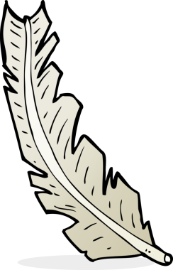 bir insan tarafından çizilmiş karikatür tüyü