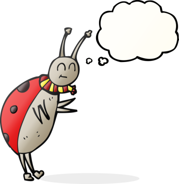 Bir insan tarafından çizilmiş serbest çizim baloncuk uğur böceği.