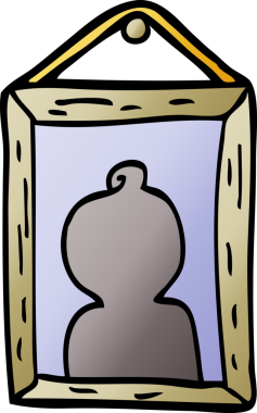 Bir insan tarafından çizilmiş vektör gradyan karikatür portresi