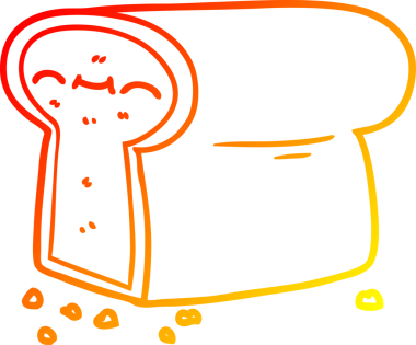 Bir insan tarafından çizilmiş bir somun ekmeğin sıcak çizgi çizimi