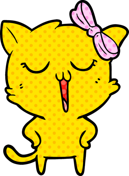 Bir insan tarafından çizilmiş çizgi film kedisi.