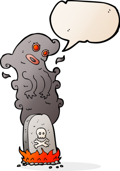 Bir insan tarafından çizilmiş konuşma baloncuğu ile lanetlenmiş bir karikatür.