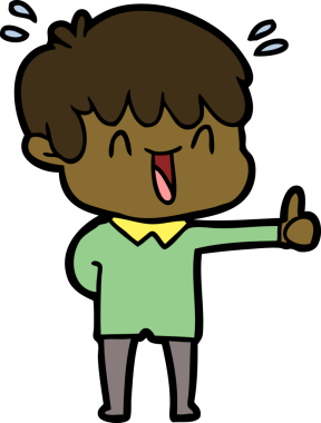 Bir insan tarafından çizilmiş gülen çocuk.