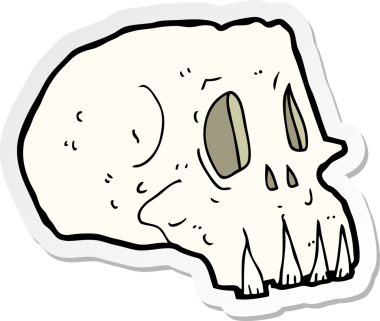 Bir insan tarafından çizilmiş ürkütücü bir karikatür çıkartması.