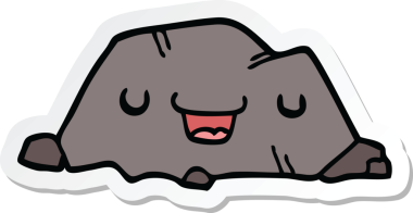 Bir insan tarafından çizilmiş karikatür taşının çıkartması.