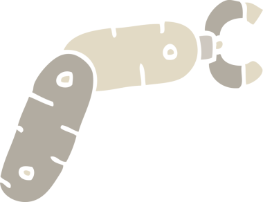 Bir insan tarafından çizilmiş düz renk çizim robot kolu