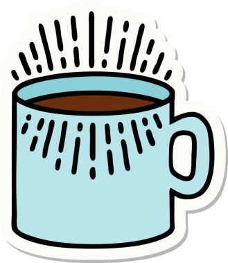 Dövme çıkartması geleneksel kahve tarzında bir insan tarafından çizilmiş.