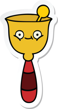 Bir insan tarafından çizilmiş şirin bir okul çanının çıkartması.