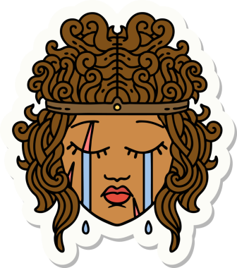 Bir insan tarafından çizilmiş ağlayan bir insan barbarının çıkartması.