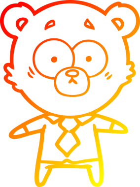 Bir insan tarafından çizilmiş bir ayı çizgi filminin sıcak gradyan çizimi