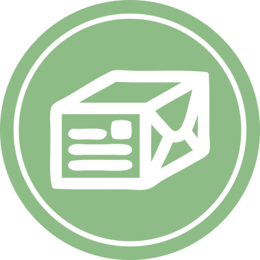 bir insan tarafından çizilmiş paket dairesel simgesi