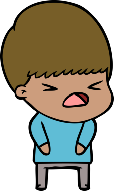 Çizgi film bir insan tarafından çizilmiş stresli adam