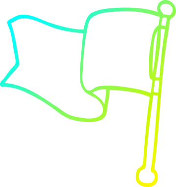 Bir insan tarafından çizilen kırmızı bayrakların soğuk gradyan çizgisi