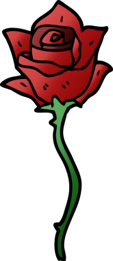 Bir insan tarafından çizilmiş kırmızı gül.