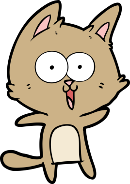 Bir insan tarafından çizilmiş komik çizgi film kedisi.