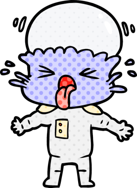 Bir insan tarafından çizilmiş garip bir uzaylı çizgi filmi.