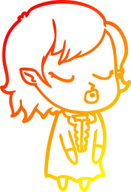 Bir insan tarafından çizilmiş sevimli bir vampir kız çizgi çizimi.