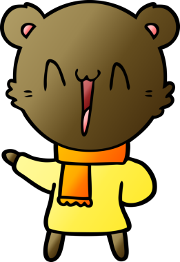 Bir insan tarafından çizilmiş mutlu ayı karikatürü