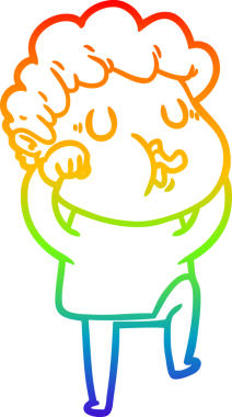 Gökkuşağı gradyan çizimi bir insan tarafından çizilmiş bir çizgi film karakteri.