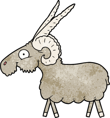 bir insan tarafından çizilmiş çizgi film keçisi