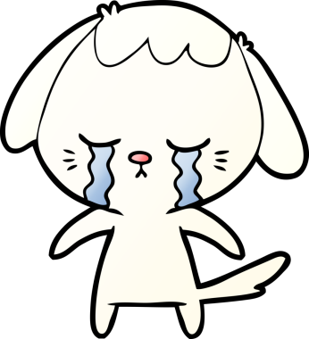 Bir insan tarafından çizilmiş ağlayan bir köpek.