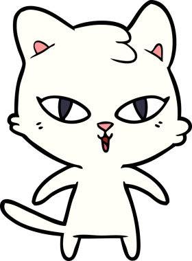 Bir insan tarafından çizilmiş çizgi film kedisi.