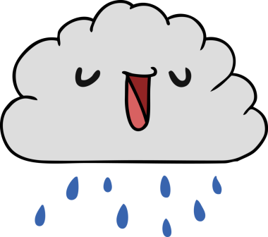 Çizim: kawaii hava durumu bulutu Bir insan tarafından çizilmiş
