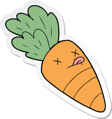 Bir insan tarafından çizilmiş ölü havuç etiketi.