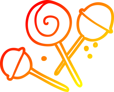 Bir insan tarafından çizilmiş geleneksel bir lolipopun sıcak çizgi çizimi