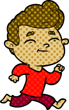 Bir insan tarafından çizilmiş bir karikatür adam.