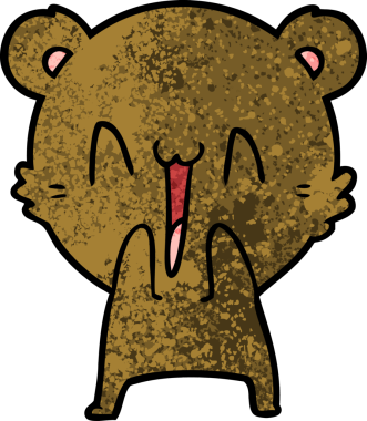 Bir insan tarafından çizilmiş mutlu ayı karikatürü