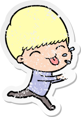 Bir insan tarafından çizilmiş kaba bir adamın sıkıntılı çıkartması.