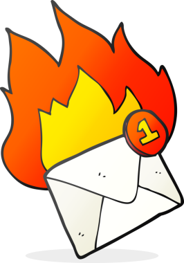 Bir insan tarafından çizilmiş serbest çizim e-posta iletisi