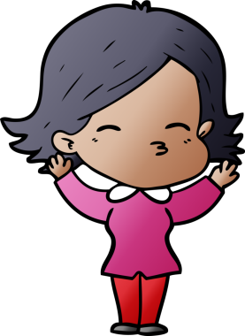 Bir insan tarafından çizilmiş karikatür kadın.