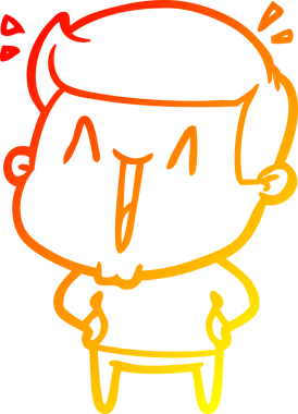 Bir insan tarafından çizilmiş, heyecanlı bir çizgi film çizimi.