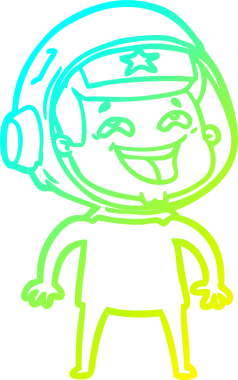 Bir insan tarafından çizilmiş gülen astronotun soğuk gradyan çizimi