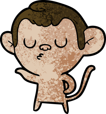 Bir insan tarafından çizilmiş çizgi maymun.