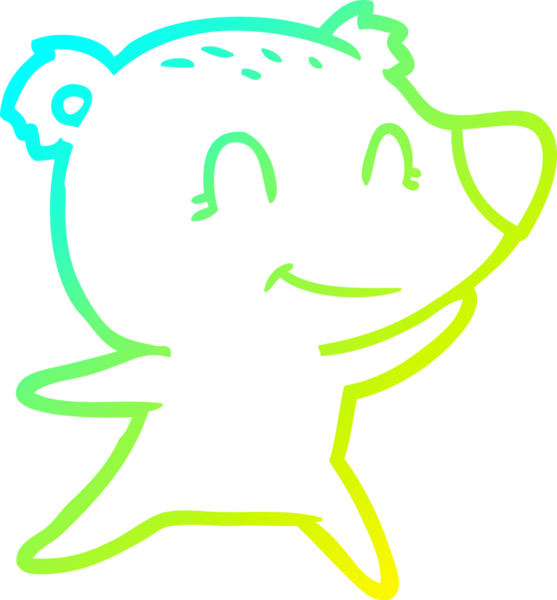 Bir insan tarafından çizilmiş dost canlısı bir ayı çizgi filmi.