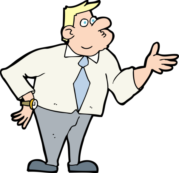 karikatür işadamı bir insan tarafından çizilmiş sorular soruyor.