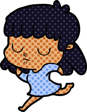 Bir insan tarafından çizilmiş ilgisiz bir kadın çizgi filmi.