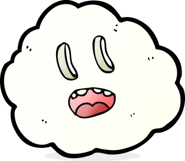 Bir insan tarafından çizilmiş karikatürümsü bulut.