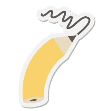 Bir insan tarafından çizilmiş kalem yazma etiketi