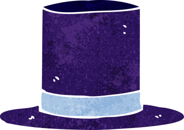 Bir insan tarafından çizilmiş silindir şapka.